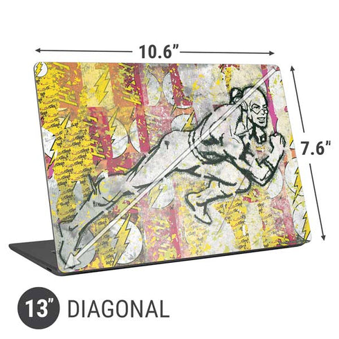DC Comics The Flash Retro Abstract Running Pose Universal Laptop 13in (10.6 x 7.6in) Skin
